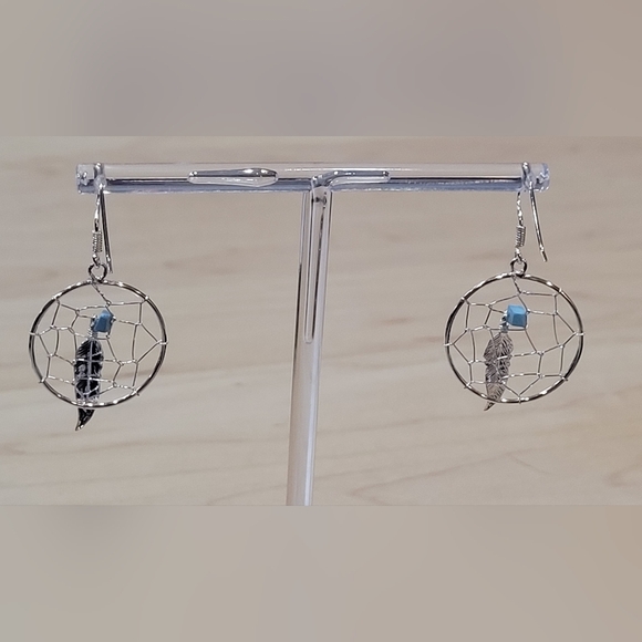 Dream Catcher Earrings - Sterling Silver - Picture 2 of 10
